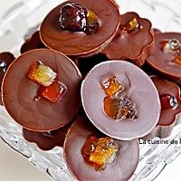 recette Pralines au chocolat, caramel coco vegan et fruits confits, vegan
