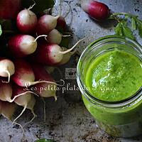 recette Tartinade verte de fanes de rais comme un pistou du pauvre