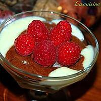 recette Crème au chocolat blanc et noir à la framboise