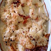 recette gratin de choux fleur cancoillotte lardons