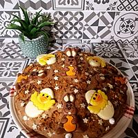 recette Gâteau de Pacques chocolat praliné, café