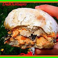 recette sandwich poulet/coco/cacahuètes/curry/paprika