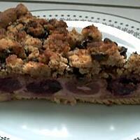 recette TARTE CRUMBLE CHOCOLAT-CERISE