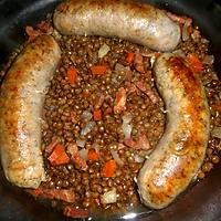 recette Saucisse de canard aux lentilles vertes du puy