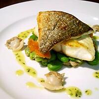 recette Filet de dorade sauté, fèves, palourdes et beurre à l'estragon...