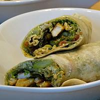 recette Wraps de Poulet Grillé aux Asperges  et Pesto d'Amandes