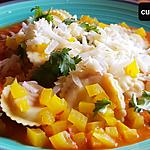 recette Ravioles aux légumes grillés,  coulis tomate et poivrons,  tomme d'Annecy