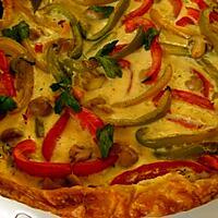 recette tarte aux  courgettes et aux poivrons