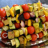 recette Brochettes colorées aux légumes et au tofu