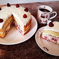 recette Gâteau aux fruits rouges et chantilly