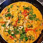 recette Poulet coco ail curry curcuma à la coriandre et aux poivrons( un plat sans gluten!..)