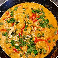 recette Poulet coco ail curry curcuma à la coriandre et aux poivrons( un plat sans gluten!..)