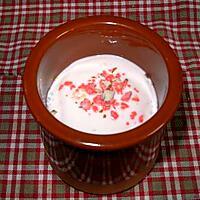 recette Petite crème saveur barbe à papa aux pralines roses.