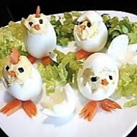 recette les poussins ; une autre idée originale pour décorer les salades