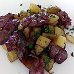 recette pomme de terre sautée aux foie de volaille confits