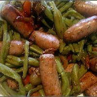 recette Chipolatas aux herbes au haricot vert.