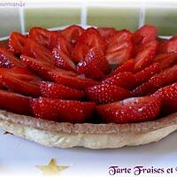 recette Tarte aux Fraises sur Compotée de Rhubarbe