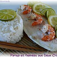 recette Pangas et Gambas aux Deux Citrons en Papillotte