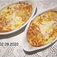 recette Oeufs,jambon.crème fraiche,gratiné au four.