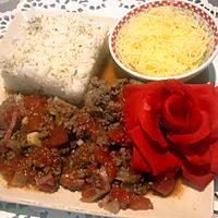 recette Riz à la sauce tomates bolognaise.