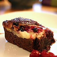 recette Cheesecake-brownies aux fruits rouges