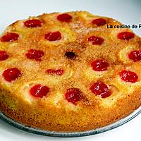 recette Gâteau yaourt aux petites pêches et cerises confites