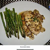 recette Poulet aux champignons, sauce au citron et au thym