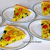 recette Tarte aux 2 courgettes, navet et tomates cerises, végétarien