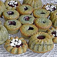 recette Muffin kiwi, spiruline, pavot et confiture de framboise