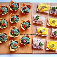 recette Amuse bouche avec guacamole et spiruline et toast avec rouille ou terrine strasbourgeoise