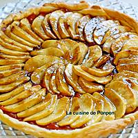 recette Tarte feuilletée aux pommes sur un lit de compote citrouille et gingembre