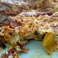 recette Omelette aux poivrons , champignons et chorizo