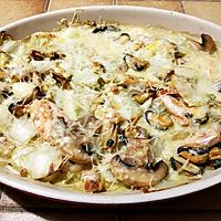 recette Gratin aux fruits de mer, aux endives et aux champignons