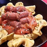 recette Farfalles aux Merguez et sa sauce tOmate aux pOivrOns