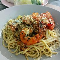 recette Spaghettis sauce aux gambas