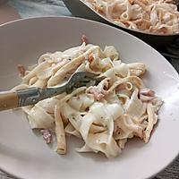 recette Tagliatelles de riz a la carbonara d'encornet