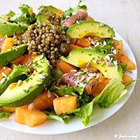 recette Salade composée avocat, lentilles et melon