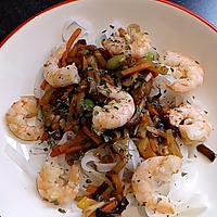 recette nouilles de riz aux crevettes