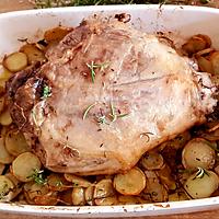 recette Gigot d'agneau cuisson lente sur lit de fleurs de thym et romarin