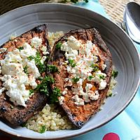 recette Patate douce au four, féta et boulgour