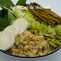 recette green bowl au quinoa et fromage de chèvre