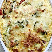 recette gratin de courgettes poivrons aux merguez