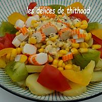 recette crudités au surimi sur lit de pommes de terre