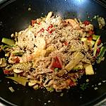 recette Nouilles de riz aux crevettes et légumes
