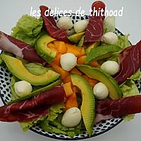 recette salade, melon, avocat, mozzarella