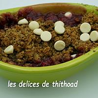 recette crumble de framboises et chocolat blanc