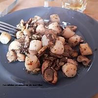 recette Noix de pétoncles aux champignons persillés