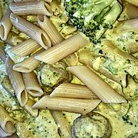 recette Penne crème curry, brocolis et boulettes de bœuf hachée