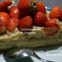 recette Tarte aux fraises à la crème d’amande et crème pâtissière