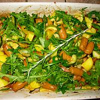 recette Fournée de pommes de terre aux légumes et merguez